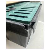 $126 25.6'x17.7'x15.7' FRP Catch Basin with Composite Grate and Debris Basket, Heavy Duty Yard Drainage Box for French Drain & Downspout, Large Surface Water Collection Box
