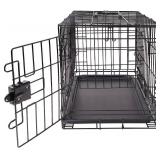 Amazon Basics Portable, Foldable Metal Wire Dog Crate with Removable Tray, Single Door, Divider Panel, Quick Setup, 30 x 19 x 21 in, Black
