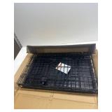Amazon Basics Portable, Foldable Metal Wire Dog Crate with Removable Tray, Single Door, Divider Panel, Quick Setup, 30 x 19 x 21 in, Black