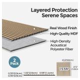 AKUMAX 2 Pack Acoustic Panels,Wood Slat for Wall and Ceiling-Art Acoustic Foam Panels 96x24Inches 3D Wall Panels High Density Sound Dampening Panels (Classic Oak, 2pcs-24in*48in)