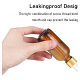 Bumobum 2 oz Dropper Bottle, Amber Glass Eye Dropper Bottles with Golden Top Cap for Essential Oils, 99 pack Tincture Bottle with Labels and Funnel