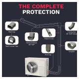 DuctlessAire Mini Split Line Set Cover Kit - Paintable Lineset Cover - Line Set Covers for Ductless Air Conditioner, Mini Split AC/Heating System, HVAC, Central AC Unit, Heat Pump (Gray, 3' x 7.5 ft)