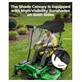 $120 KEMIMOTO Shade Canopy for Zero Turn Lawn Mower, High Visibility Left and Right Sunshades with UV Protection, Reduce Heat and Glare, Compatible with John Deere, Cub Cadet, Kubota, Troy-Bilt & Othe