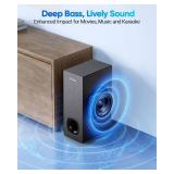 Soundbar with Subwoofer for TV, Home Theater Bluetooth 5.3 Speaker System with 2 Wireless Karaoke Mics, Surround Sound Audio with HDMI ARC, Optical, AUX, USB for Movie, Music, Family Party(Peak 240W)