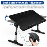 Besign LT05 Adjustable Laptop Table, Lap Desk, Portable Standing Bed Desk, Foldable Sofa Breakfast Tray, Notebook Computer Stand for Reading and Writing, Medium Size, Black