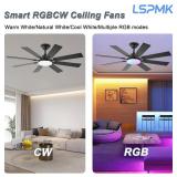 Ceiling Fans with Lights, 52 Inch Ceiling Fan with Light and Remote Control, Reversible DC Motor, 3CCT, Dimmable, Timer, Noiseless, Black Ceiling Fan for Bedroom Living Room, Indoor/Outdoor Use