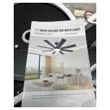 Ceiling Fans with Lights, 52 Inch Ceiling Fan with Light and Remote Control, Reversible DC Motor, 3CCT, Dimmable, Timer, Noiseless, Black Ceiling Fan for Bedroom Living Room, Indoor/Outdoor Use