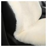 $158 Natural Fur Sheepskin Universal car seat Covers for seat Cushion Auto Accessories (Pearly White, Universal Fit Pack of 2)