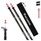 Tarp Poles Adjustable Heavy Duty, XINCAMPING Tent Poles Aviation Aluminum 7.7FT Lengthen and Thicken with Protection Cap Awning Poles Set of 2 for Camping Hiking