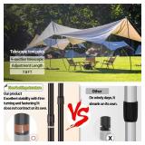 Tarp Poles Adjustable Heavy Duty, XINCAMPING Tent Poles Aviation Aluminum 7.7FT Lengthen and Thicken with Protection Cap Awning Poles Set of 2 for Camping Hiking