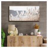 Framed Wall Art Artwork Decor Nature Canvas Painting ReedSeascape Wall Decor for Bedroom Living Room Decoration Home Kitchen Office 24' x 48'