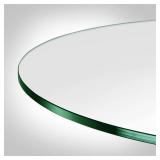 Dulles Glass 29' Round Glass Table Top, 1/4' Thick Clear Tempered Replacement Glass, Flat Polished Edge for Coffee, Dining, Patio Tables & Furniture Protection