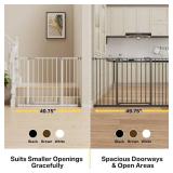 InnoTruth 29.5 40.75' Baby Gate for Stairs, 30' Tall Dog Gates for Doorways & Hallways, Safety Gate for Kids & Pets, Pressure-Mounted Walk-Through with Dual Lock & 2-Way Swing, White