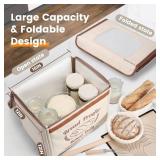 Folding Bread Proofing Box with 50-113  Temp Control & 48H Timer, Dough Proofer with Metal Rack, Humidor, Recipes, Ideal for Sourdough, Bread Baking, Pizza, Yogurt, Kombucha, Precise Control