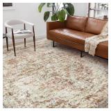 $139 CHAMPLANT Washable Area Rug 9'x12' Retro Boho Design Non-Shedding Easy Care Ideal for High Traffic Areas in Living Room Bedroom Office Coffee Table Kitchen Large Carpet