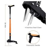 MORAIS Weed Puller Tool, Stand Up Weed Puller Heavy Duty Garden Tool with 4-Claw Steel Head, 39'-46' Retractable Handle & Easy-Eject Mechanism, Easily Remove Weeds Without Bending, or Kneeling
