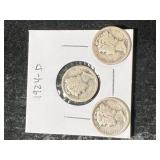 3 US MERCURY DIMES 1924P-D-S 3 US MERCURY DIMES 1924P-D-S