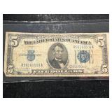 1934D US BLUE SEAL $5 SILVER CERTIFICATE 1934D US BLUE SEAL $5 SILVER CERTIFICATE