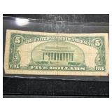 1934D US BLUE SEAL $5 SILVER CERTIFICATE 1934D US BLUE SEAL $5 SILVER CERTIFICATE
