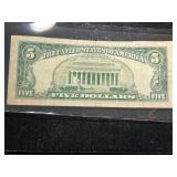 1963 US RED SEAL $5 BILL 1963 US RED SEAL $5 BILL