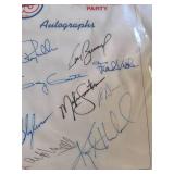 1986 Season Ticket Party Autograph sheet- MN Twins 25 years