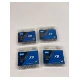 Kmc X9 9-speed Bicycle Chains 116 Links Silver (Lot of 4) Kmc X9 9-speed Bicycle Chains 116 Links Silver (Lot of 4)