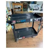 Black Metal Rolling Utility Cart Black Metal Rolling Utility Cart