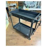Black Metal Rolling Utility Cart Black Metal Rolling Utility Cart