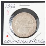 1892 Columbian Exposition commemorative half dollar   Note 1892 date!