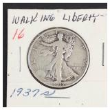 1937-S Walking Liberty half dollar
