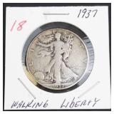 1937 Walking Liberty half dollar