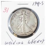 1941-S Walking Liberty half dollar