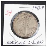 1942-D Walking Liberty half dollar
