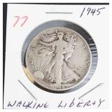 1945 Walking Liberty half dollar