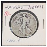 1945 Walking Liberty half dollar