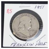 1951 Franklin half dollar