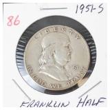 1951-S Franklin half dollar