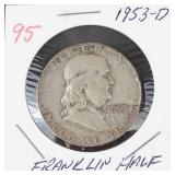 1953-D Franklin half dollar