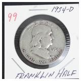 1954-D Franklin half dollar