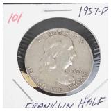 1957-D Franklin half dollar