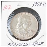 1958-D Franklin half dollar