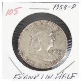 1958-D Franklin half dollar