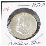 1959-D Franklin half dollar