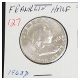 1963-D Franklin half dollar
