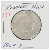 1964-D Kennedy half dollar