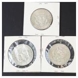 3) 40% silver Kennedy half dollars: 1967, 1968-D, 1969-D