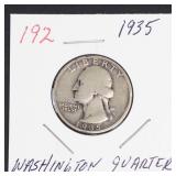 1935 Washington silver quarter