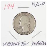 1935-D Washington silver quarter