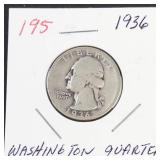 1936 Washington silver quarter