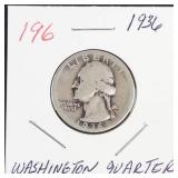 1936 Washington silver quarter